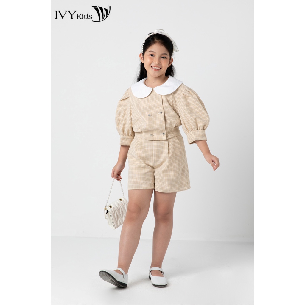 Áo khoác cổ sen bé gái  IVY moda MS 70G1084
