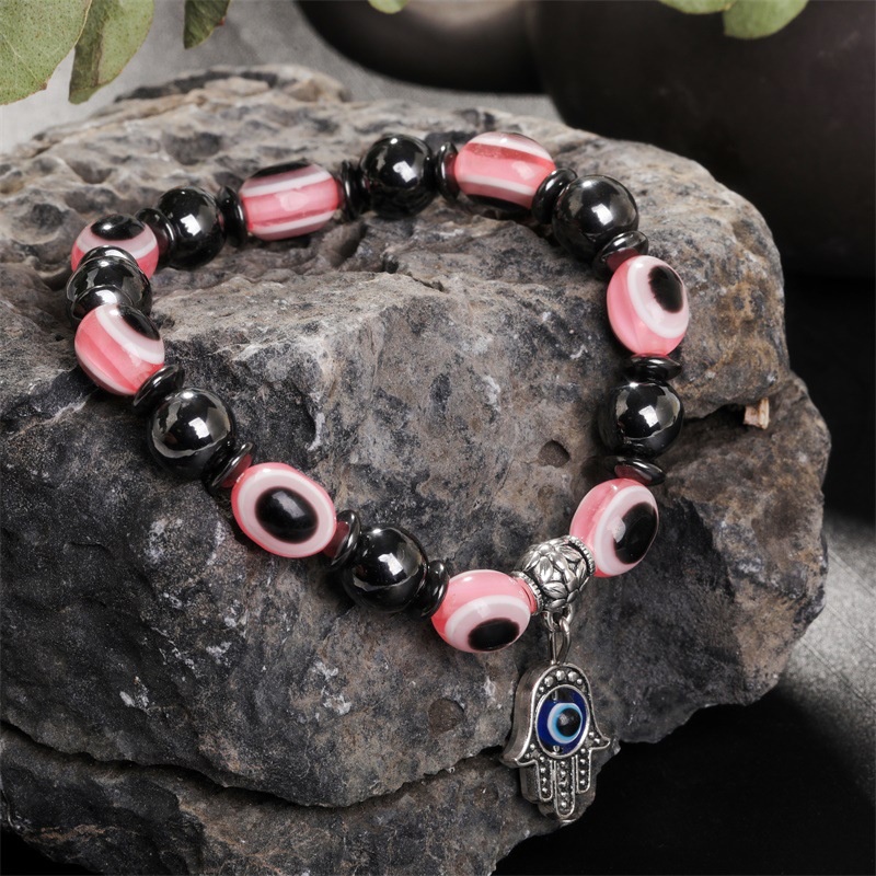 Vòng tay may mắn RINHOO mặt hình mắt quỷ 10mm thời trang cao cấp cho nam nữ