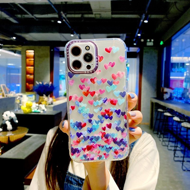 XIAOMI Mi 11 10T Pro Poco M2 Pro M3 Soft Transparent Cute Case Little Sweet Heart Pink Colorful Cartoon Thin Clear Fashion Casing Phone Back Cover