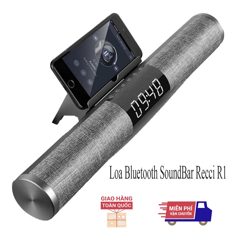 Loa bluetooth soundBar R1 âm thanh sống động tích hợp đồng hồ led nghe nhạc hát karaoke... bảo hành 12 tháng