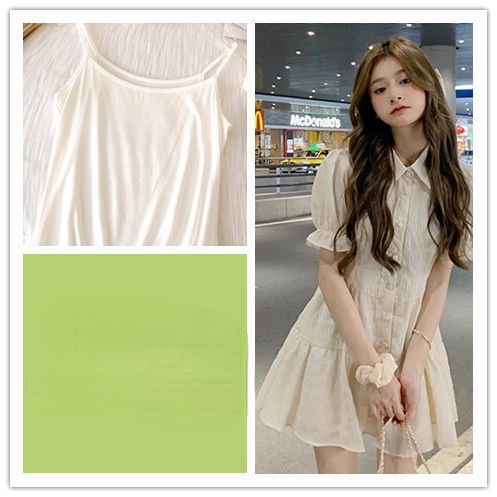 Đầm Ngắn Tay Phồng Họa Tiết Kẻ Sọc Thời Trang Mùa Hè 2022 Mới