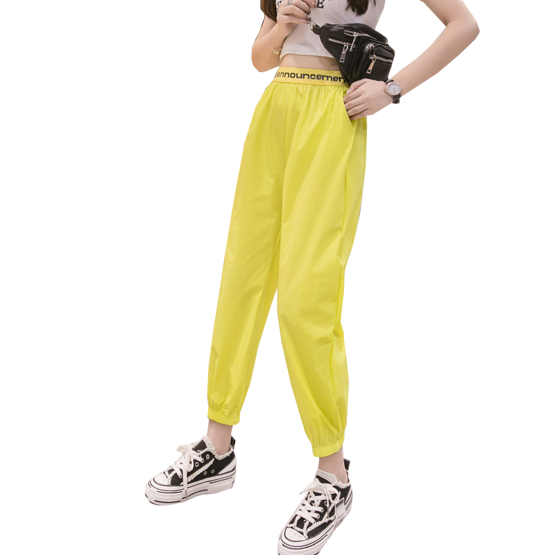 Quần dài jogger thể thao nữ eo co giãn nhiều màu