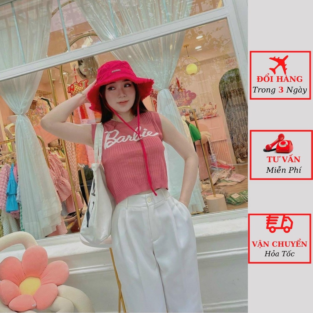 Áo len nữ croptop tay hến sát nách tiểu thư bánh bèo ulzzang Hàn Quốc