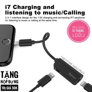 Bộ chia cổng lightning 1 thành 2 baseus l37 cho iphone-bs