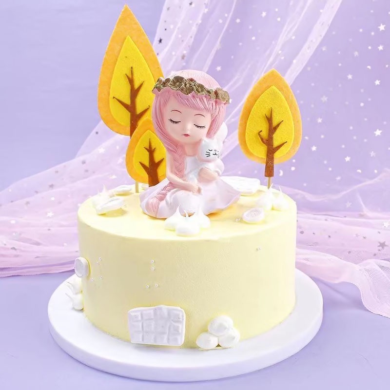 [SIÊU RẺ❤️] – Bé gái ngồi - Tóc hồng bế mèo