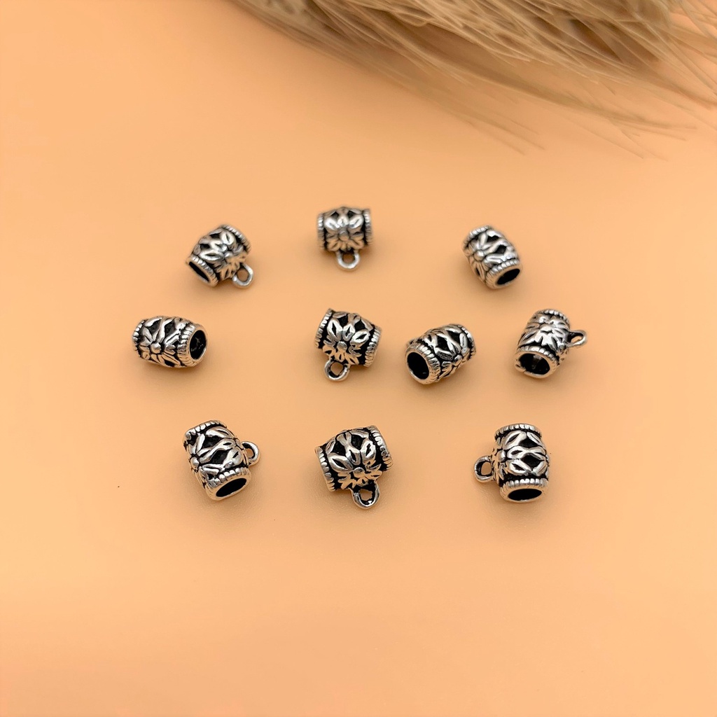 Charm móc treo dạng ống vừa - Charm Bạc 925 - Mã CA038