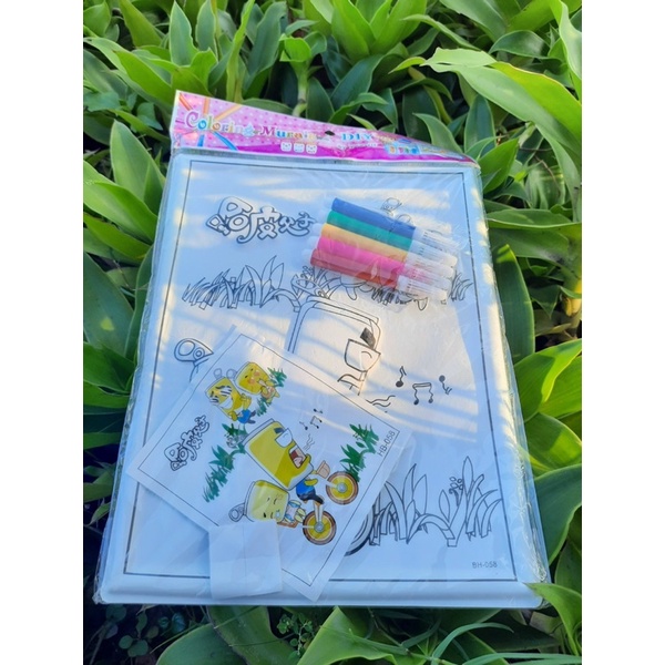 Tranh tô màu bút lông 3D khổ A4 mẫu dễ thương cho bé