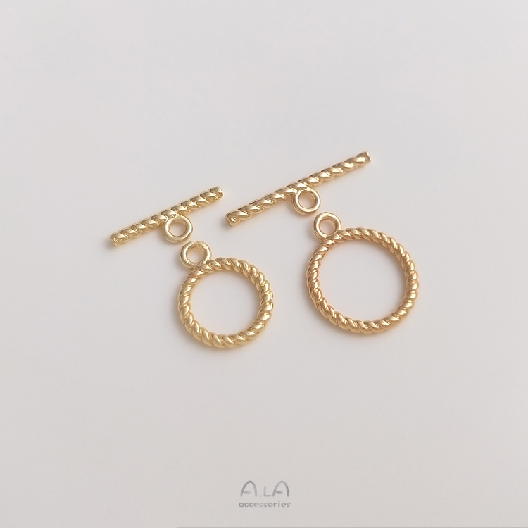 Chốt Cài Mini Mạ Vàng 14K Màu Vàng Đồng Làm Phụ Kiện Trang Sức/ Vòng Cổ/ Vòng Tay diy