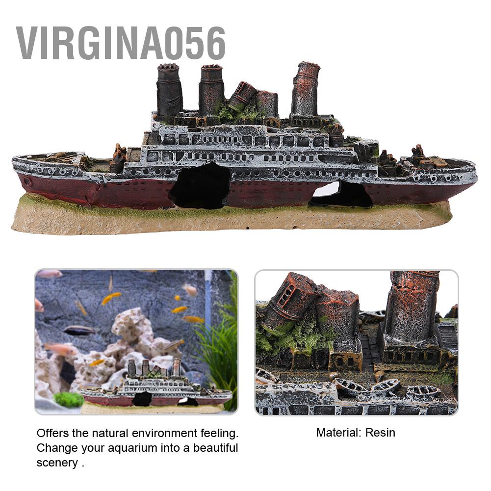 Có thể bán buôn Titanic Mất tích Thuyền bị đắm Tàu Trang trí Thủy cung Đồ trang xác tàu Virgina056 Hàng giao ngay