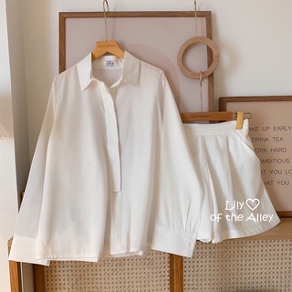 Set quần short áo sơ mi nẹp lửng