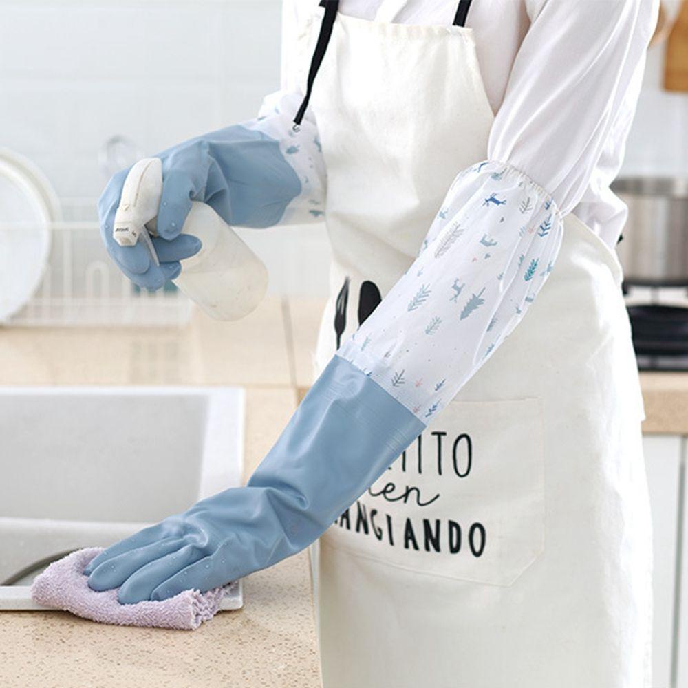 Găng Tay Rửa Chén Một Lớp Vải Lông Co Giãn Bền Bỉ