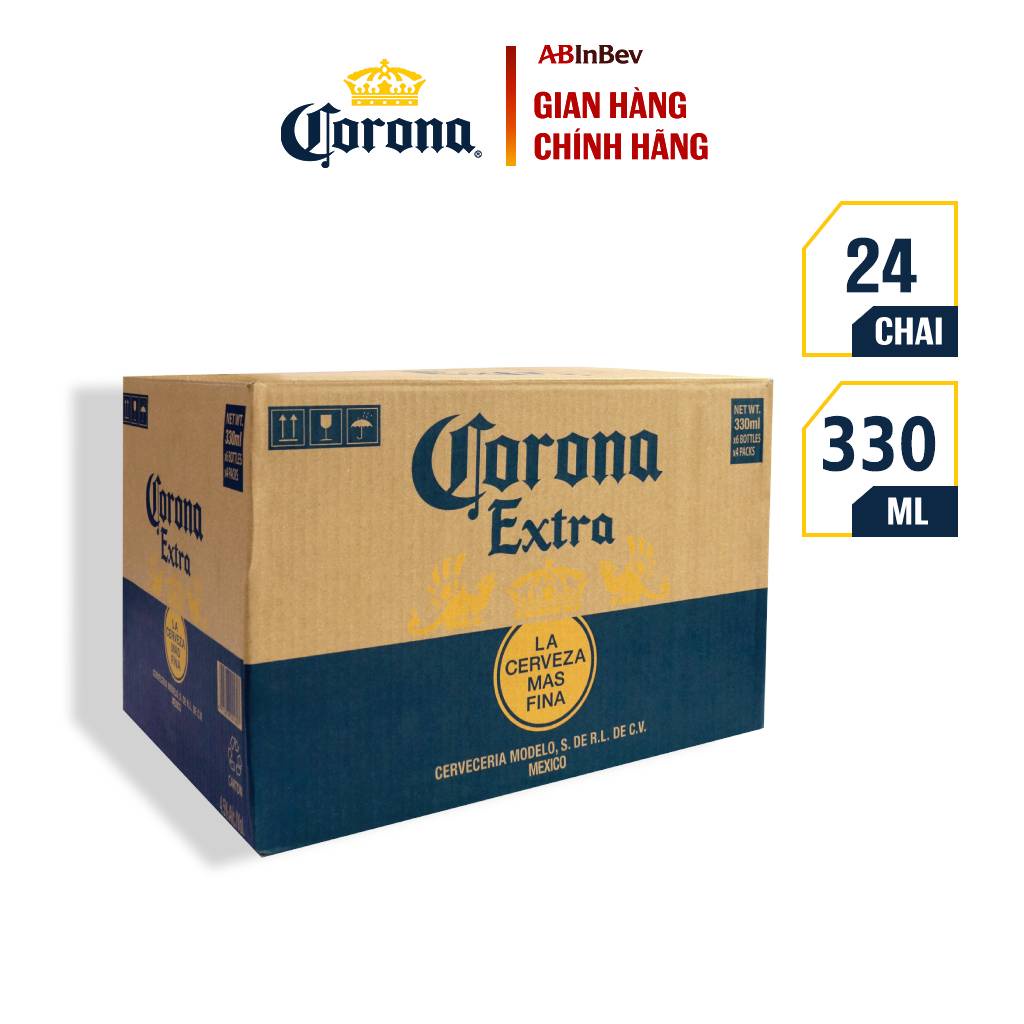 Bia Corona Extra nhập khẩu thùng 24 chai (330ml/chai)