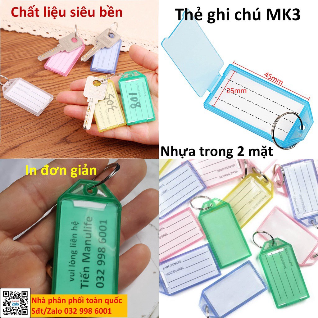 Combo 100 Móc khóa name tag Thẻ ghi nhớ chìa khóa tag name viết tên đánh dấu key tag Thẻ chìa khóa M