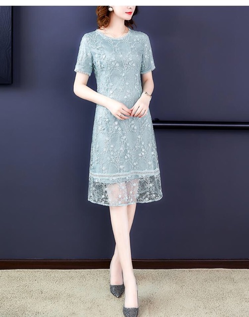 Đầm ren thêu hoa nổi cao cấp*đầm đẹp*