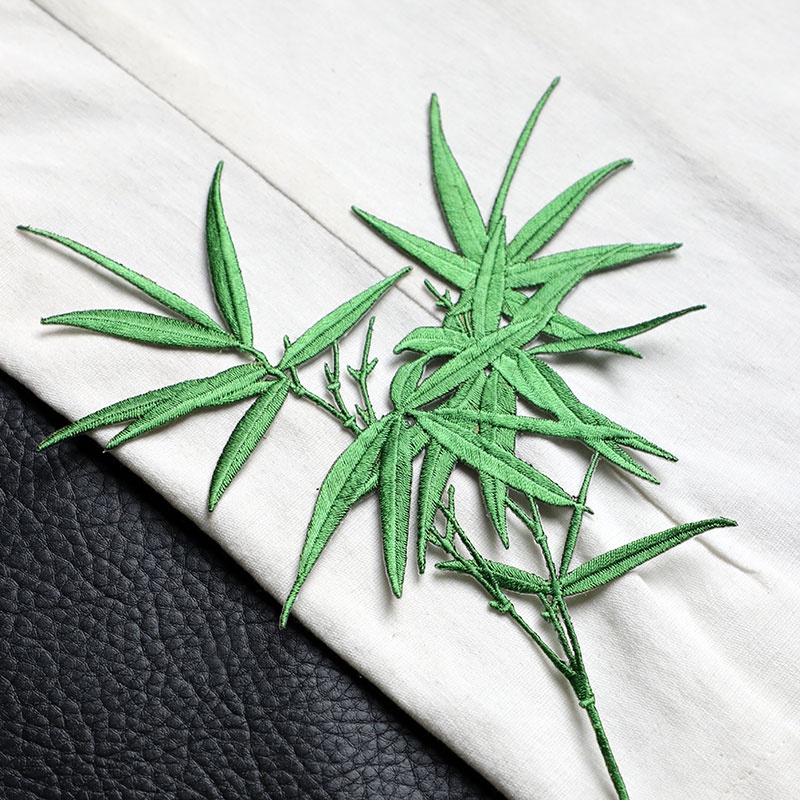 Miếng Dán Ủi Quần Áo Thêu Họa Tiết Bằng Tre Phong Cách Trung Hoa Sáng Tạo Tùy Chỉnh diy Có Thể Ủi