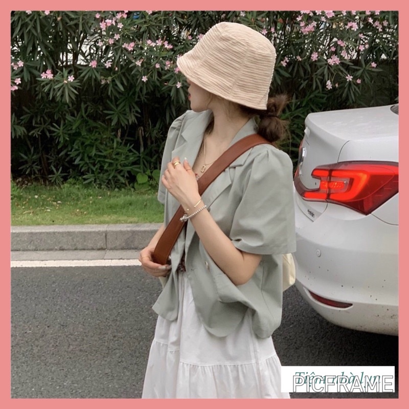 Áo blazer cộc tay dáng ngắn / Áo vest kiểu dáng ngắn tay bồng | BigBuy360 - bigbuy360.vn