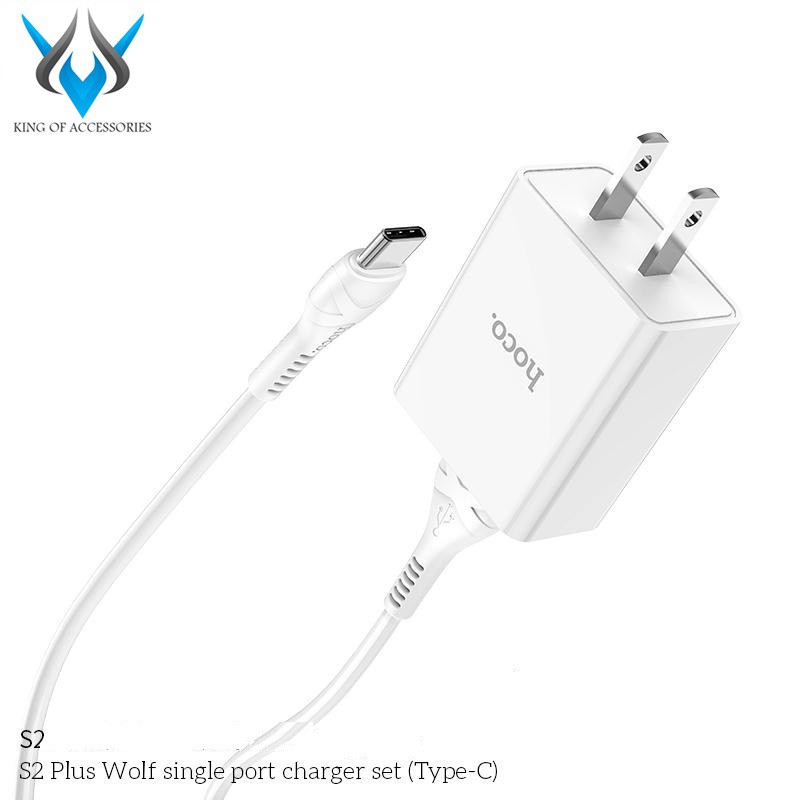 Bộ cốc sạc và cáp sạc cổng Type-C Hoco S2 Plus output max 3.4A (Trắng)