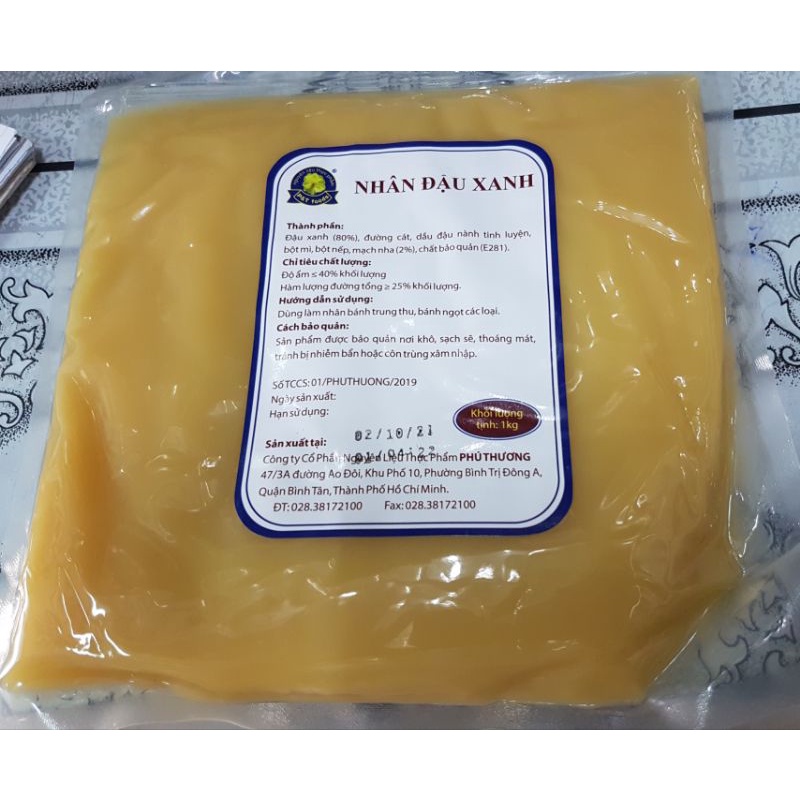 Nhân bánh Trung Thu Phú Thương 1kg/gói, đậu xanh, khoai môn, sầu riêng, dừa, lá dứa.