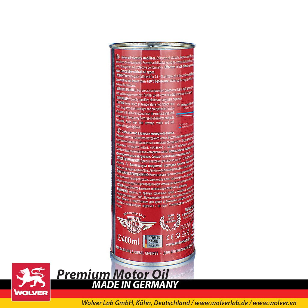 Phụ gia chuyên dụng Wolver Motor Oil Stabilizer 400ml