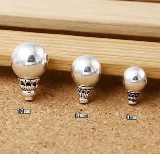 Charm bạc trơn gắn mala vòng chuỗi