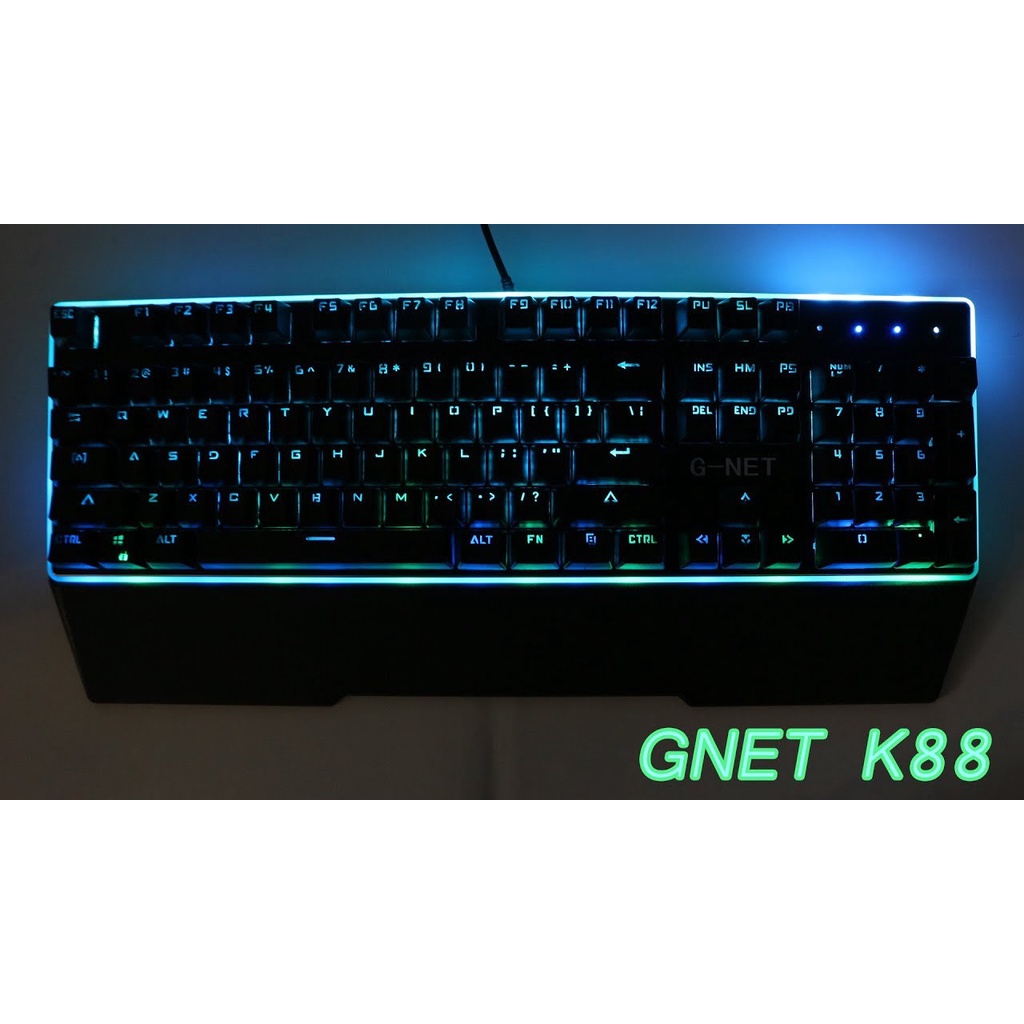 Bàn phím Gaming G-Net K88 - Led RGB - Blue Switch - Switch quang học - Màu đen - Bảo hành 12 tháng