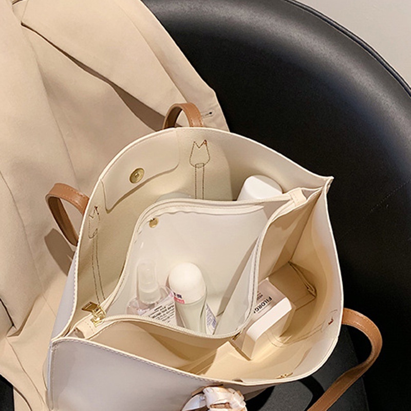 Túi đeo vai IELGY cỡ lớn màu tương phản thời trang cho nữ