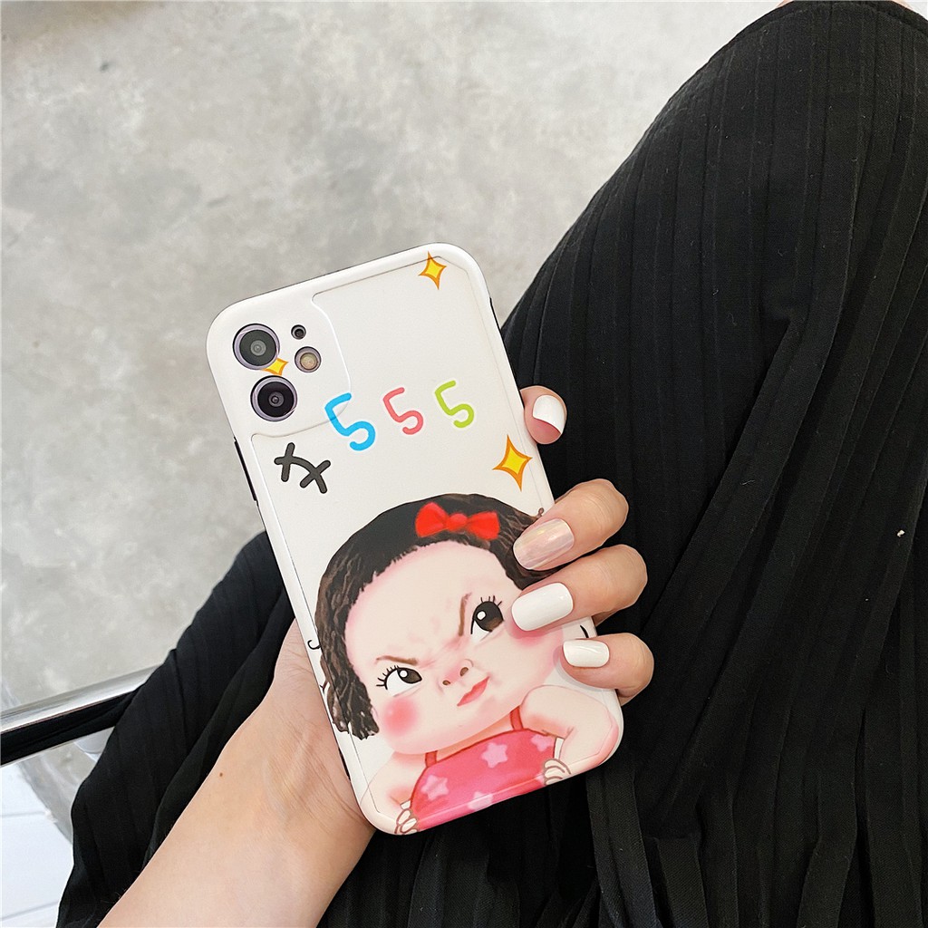 Soft Plastic Phone Cases Cute Couple cartoon Funny girl Case suitable for iPhone11 PRO MAX 7/8plus SE2020 X/XS XR XSMAX