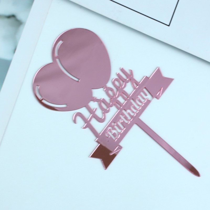 Que cắm mica happy birthday - set 10 cái