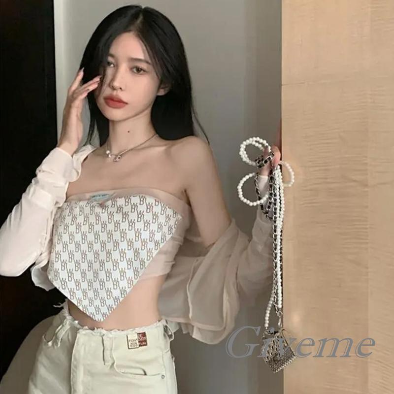 Áo Crop Top Cổ Thuyền Không Dây Thời Trang Nữ