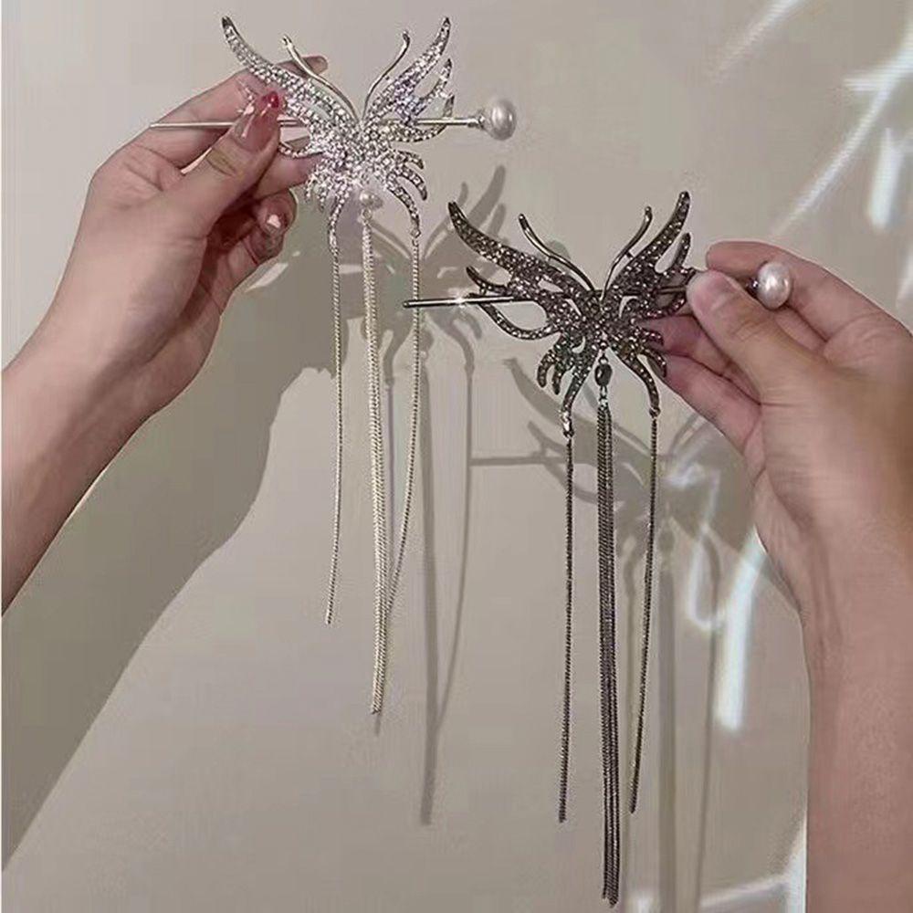 Trâm Cài Tóc Đuôi Ngựa Hình Bướm Phong Cách Hanfu Cổ Điển Thời Trang Cho Nữ