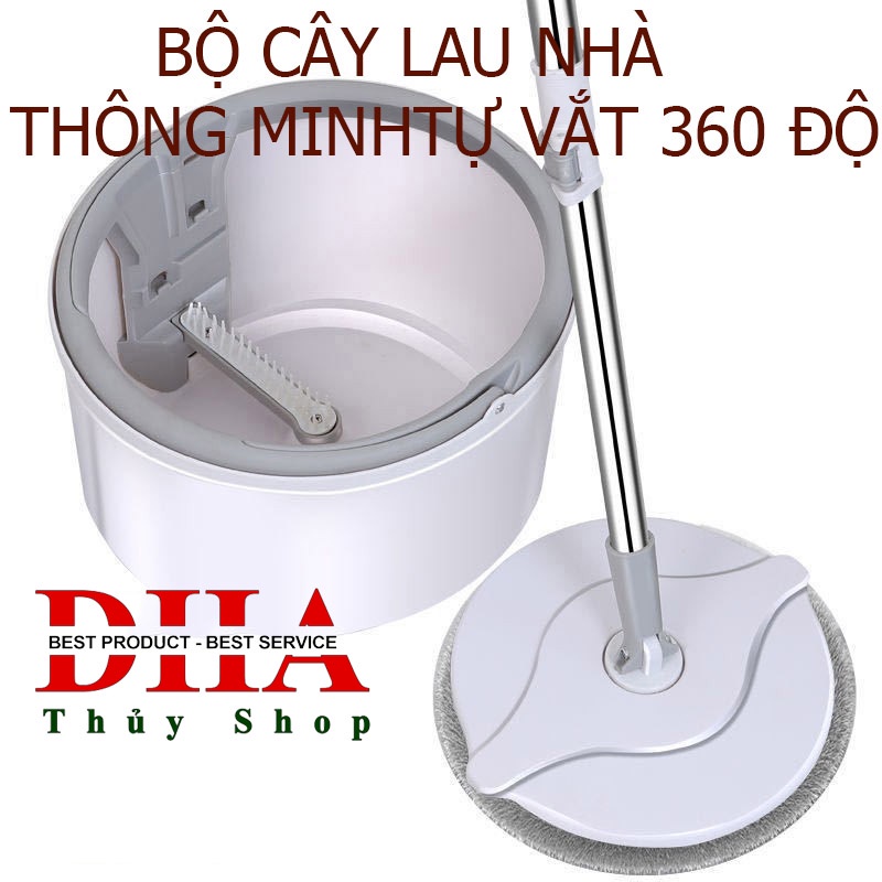 BỘ LAU NHÀ THÔNG MINH TỰ VẮT - LAU NHÀ XOAY 360 ĐỘ, SACH GẤP 3 LẦN CHỔI THƯỜNG, LAU DỌN TIỆN, HỢP VỆ SINH.