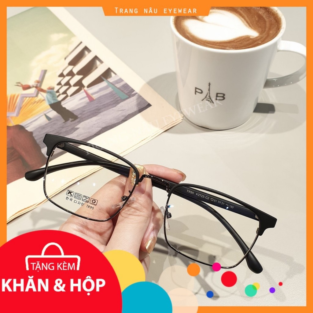 Gọng kính cận kim loại nam nữ LILYEYEWEAR mắt vuông cơ bản dễ đeo màu sắc thời trang 770