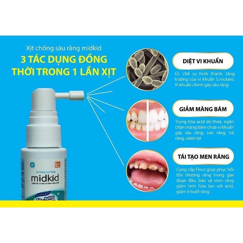 Combo chăm sóc răng miệng cho bé từ 1 tuổi - Xịt chống sâu răng Mikid - Kem đánh răng Baby Pro kèm bàn chải.