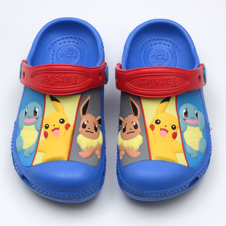 Dép Crocs Đi Biển Đế Mềm Chất Lượng Cao Chống Trượt In Hình Pokemon Pikachu Dễ Thương Cho Bé