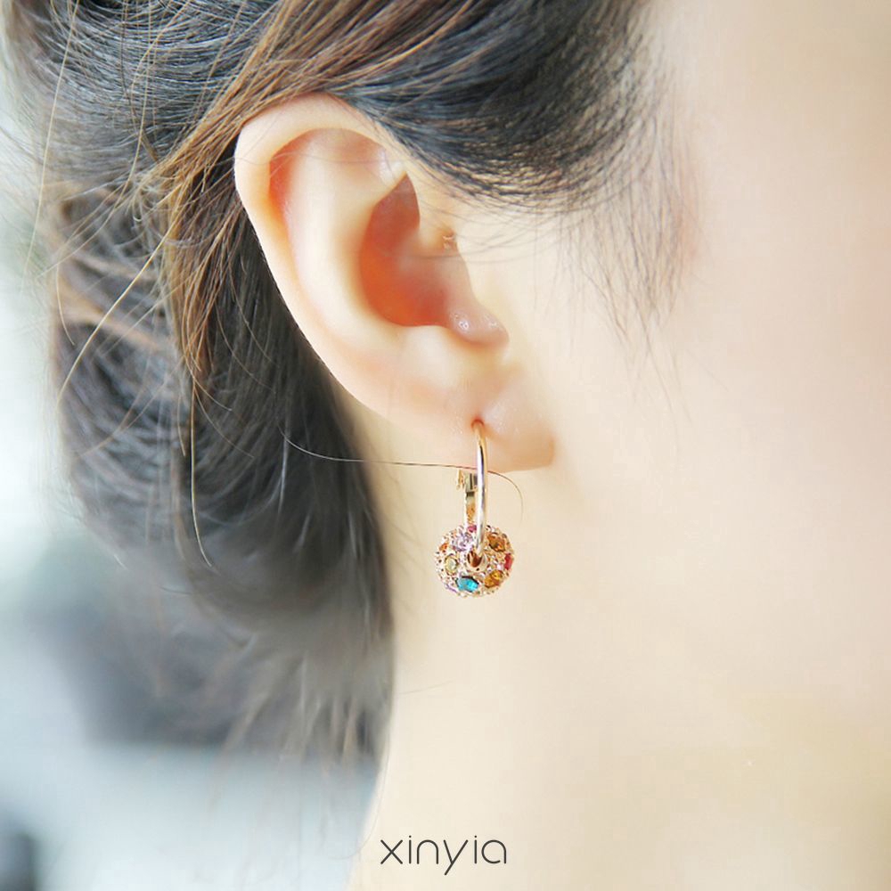 Hoa Tai Đính Đá Lấp Lánh Thiết Kế Hợp Thời Trang