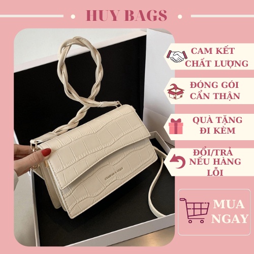 Túi xách đeo chéo vai kẹp nách thời trang đẹp giá rẻ công sở da pu vân da cá sấu phong cách tiểu thư hàn quốc TX35