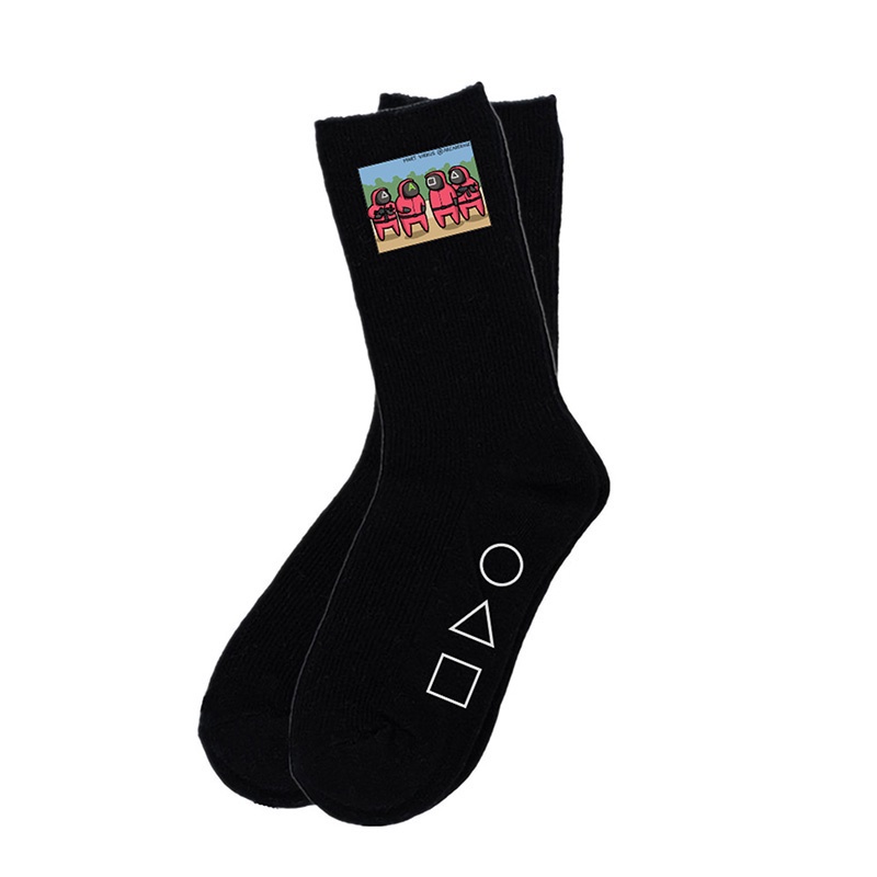 Tmdbyx 1 đôi tất dài giữ ấm hình mực chơi game