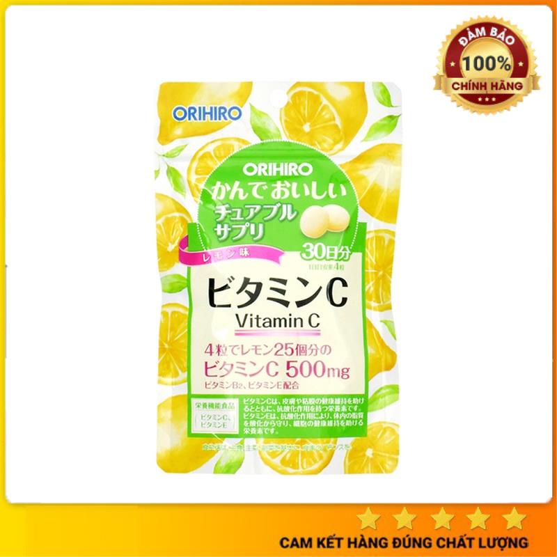 Viên nhai bổ sung Vitamin C Orihiro 120 viên (vị chanh) [HÀNG NHẬT NỘI ĐỊA]