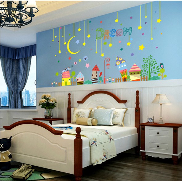 Decal trang trí tường - Thành Phố Sắc Màu DREAM cho Bé