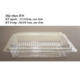 BỘ 50 HỘP NHỰA ĐỰNG BÁNH  SU KEM H30 KÍCH THƯỚC 13.5 X 9 CM, CAO 4CM