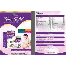 Vitamin tổng hợp cho bà bầu Femagold DANIPHARM , bổ sung sắt, canxi, chất xơ các vitamin, khoáng chất