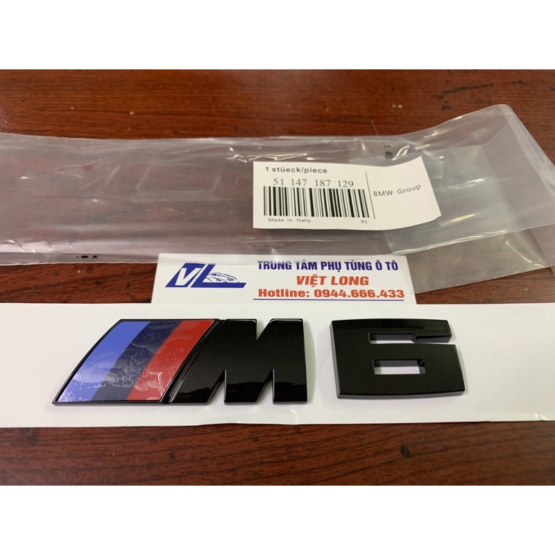Chữ Dán Nổi M6 Bmw - Tem M6 đen - Logo Biểu tượng bmw M6
