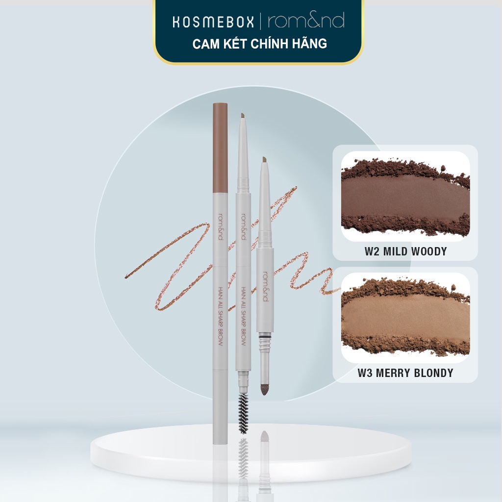 [Han All Line] Chì Kẻ Mày Đầu Mảnh 3 Trong 1 Rom&amp;nd Han All Sharp Brow 0.05g