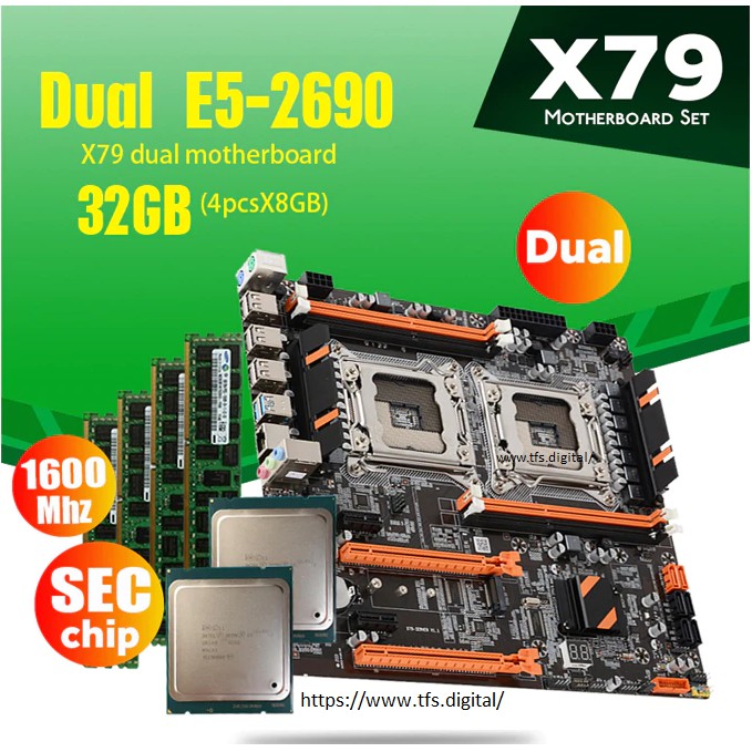 Mainboard X79 Dual Hỗ Trợ Xeon Dòng V1, V2