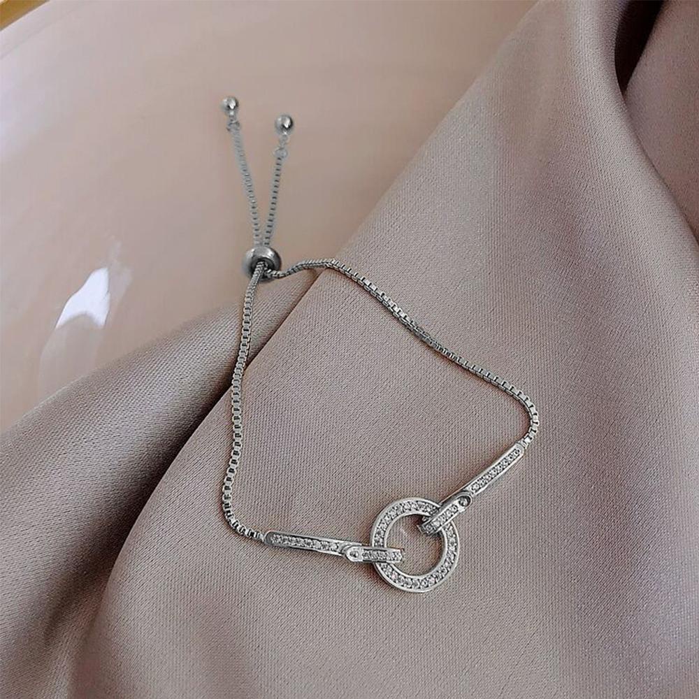 USNOW Vòng Tay Đính Đá Zircon Đơn Giản