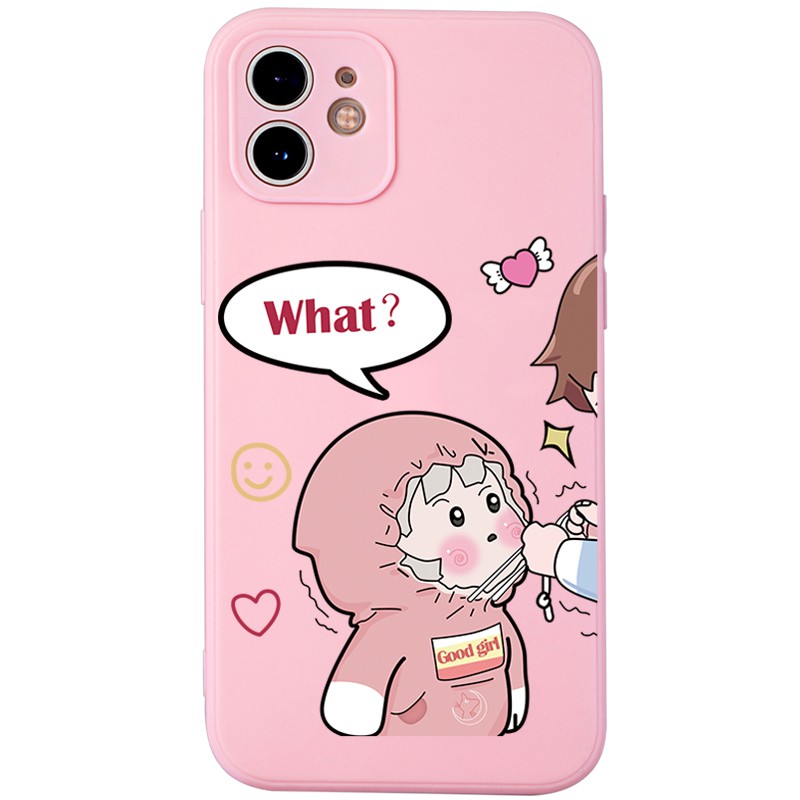 Ốp lưng JURSUE hoạt hình cặp đôi dễ thương đẹp cho iPhone 13 12 11 Pro Max SE 2020 X XR XS ip 8 7 6 6S Plus kute Y283