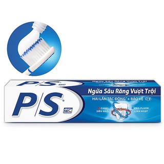 🌸🌸Combo 4 Kem đánh răng P/S ngừa sâu răng vượt trội 180g tặng P/S trà xanh bảo vệ 123 30g