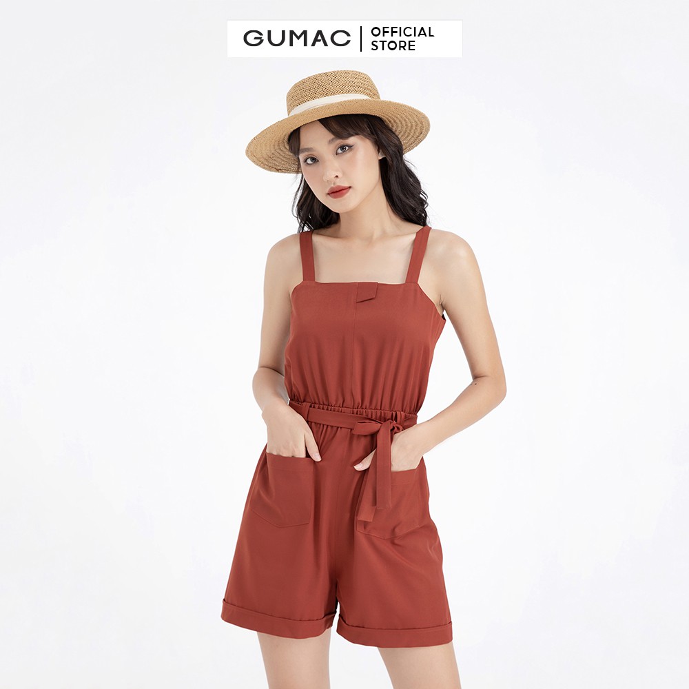 [Mã WABRG208 giảm 10% tối đa 50k đơn từ 250k] Jumpsuit 2 dây eo chun GUMAC DB697 | BigBuy360 - bigbuy360.vn