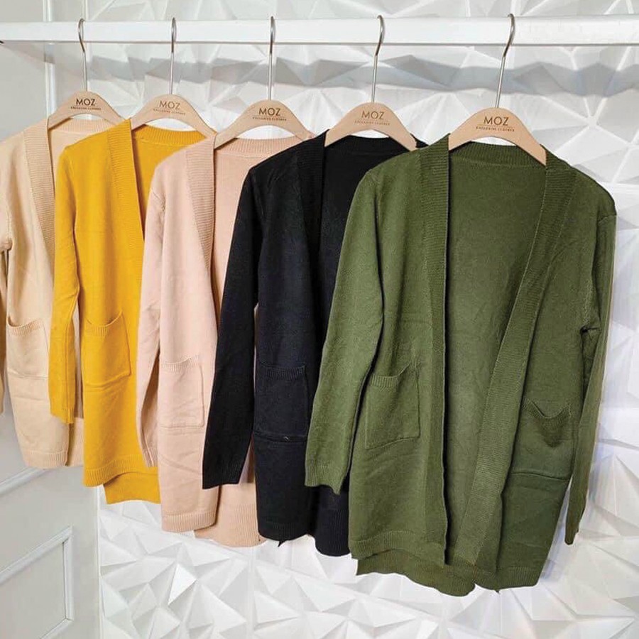 Áo Khoác Nữ Cardigan Len Dáng Dài TEMA - Áo Khoác Len Túi Phong Cách Hàn Quốc | BigBuy360 - bigbuy360.vn