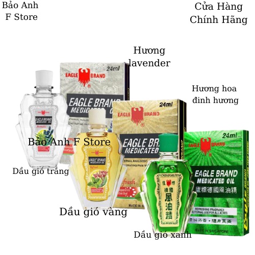 Dầu Con Ó vàng Eagle Brand Medicated Oil 24ml - dầu con ó đinh hương